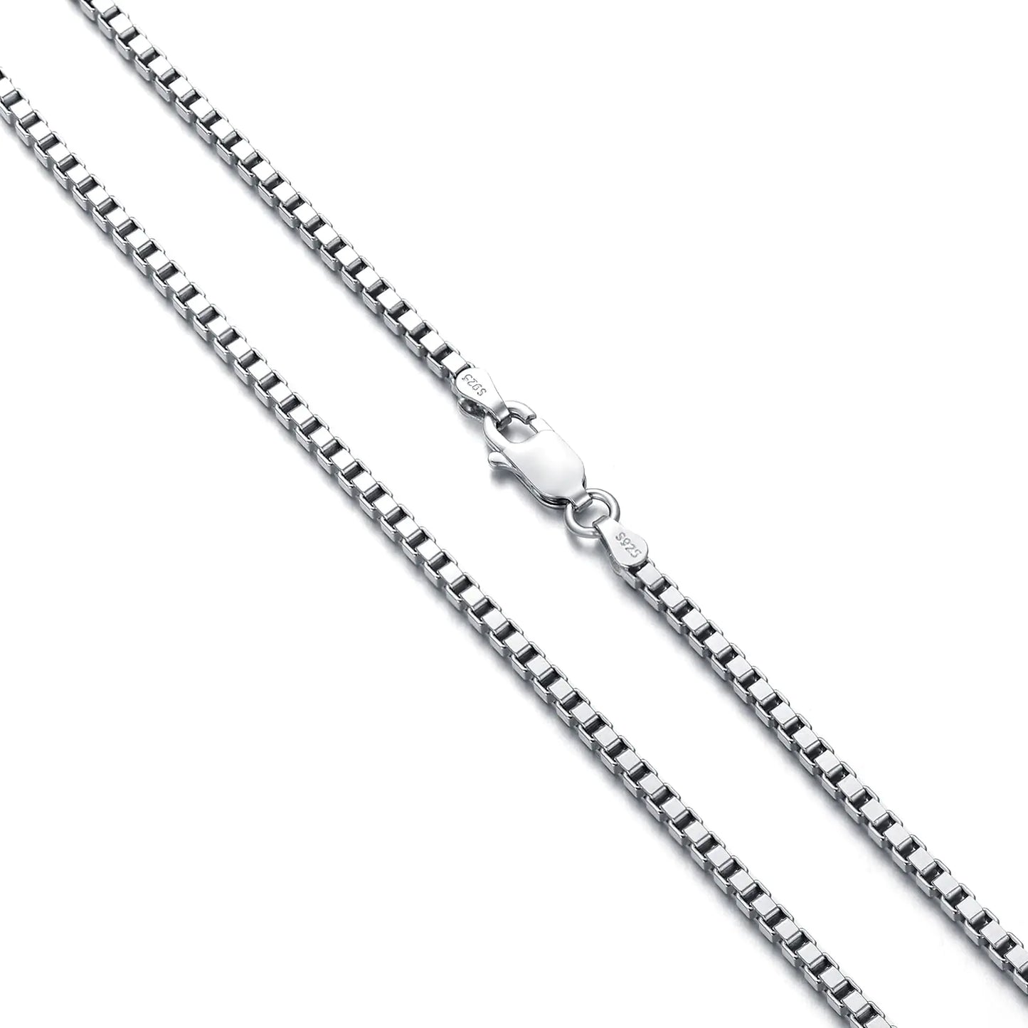 2mm Sterling Silver Box Chain Necklace