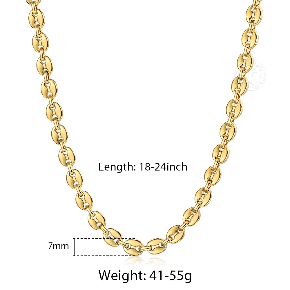 Coffee Bean Link Necklace