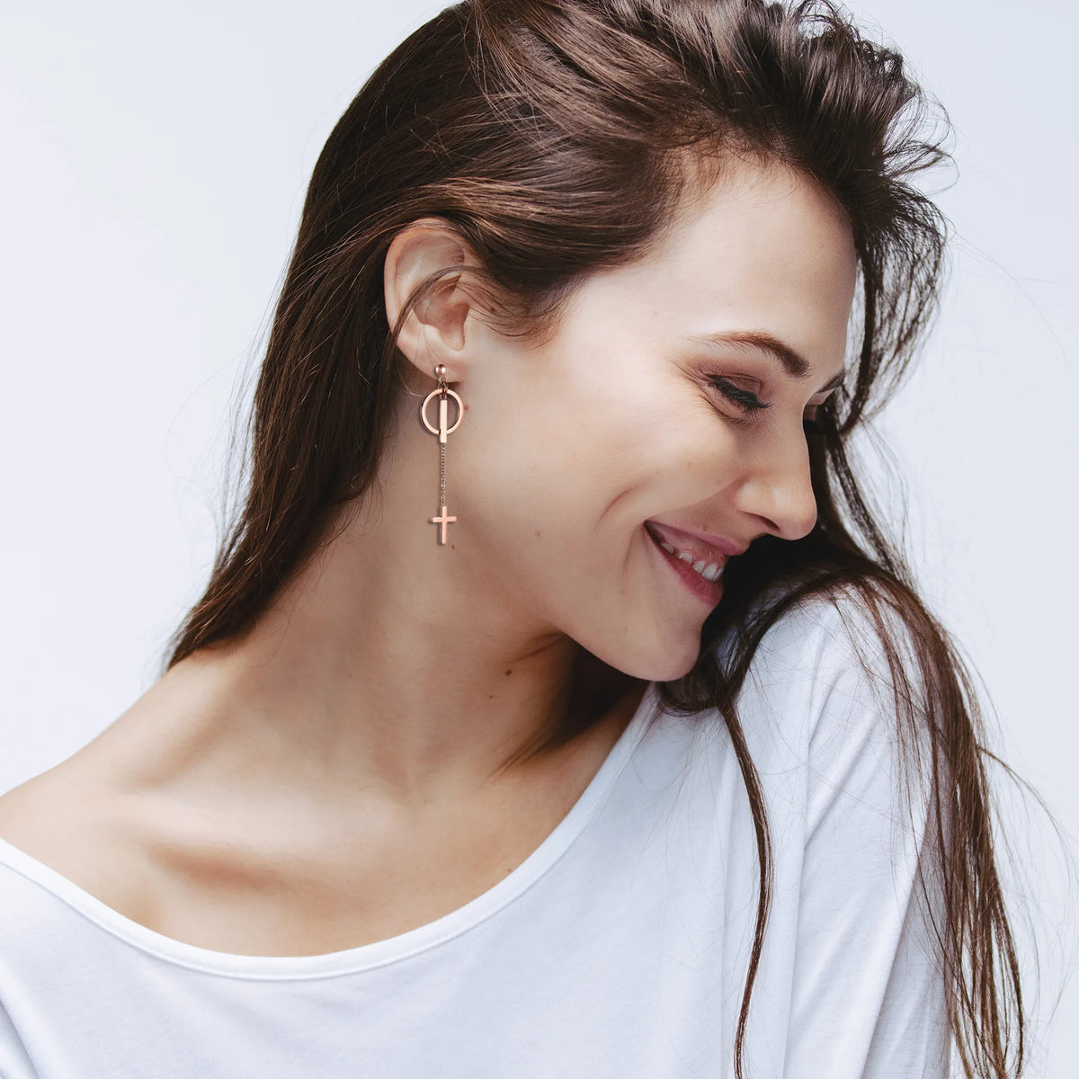 Asymmetric Cross Earrings