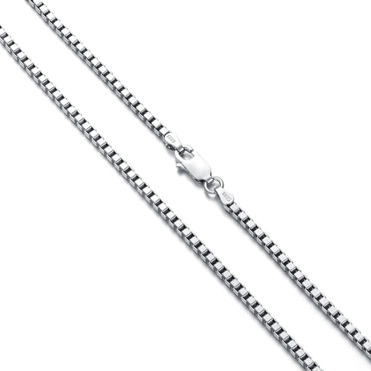 2mm Sterling Silver Box Chain Necklace