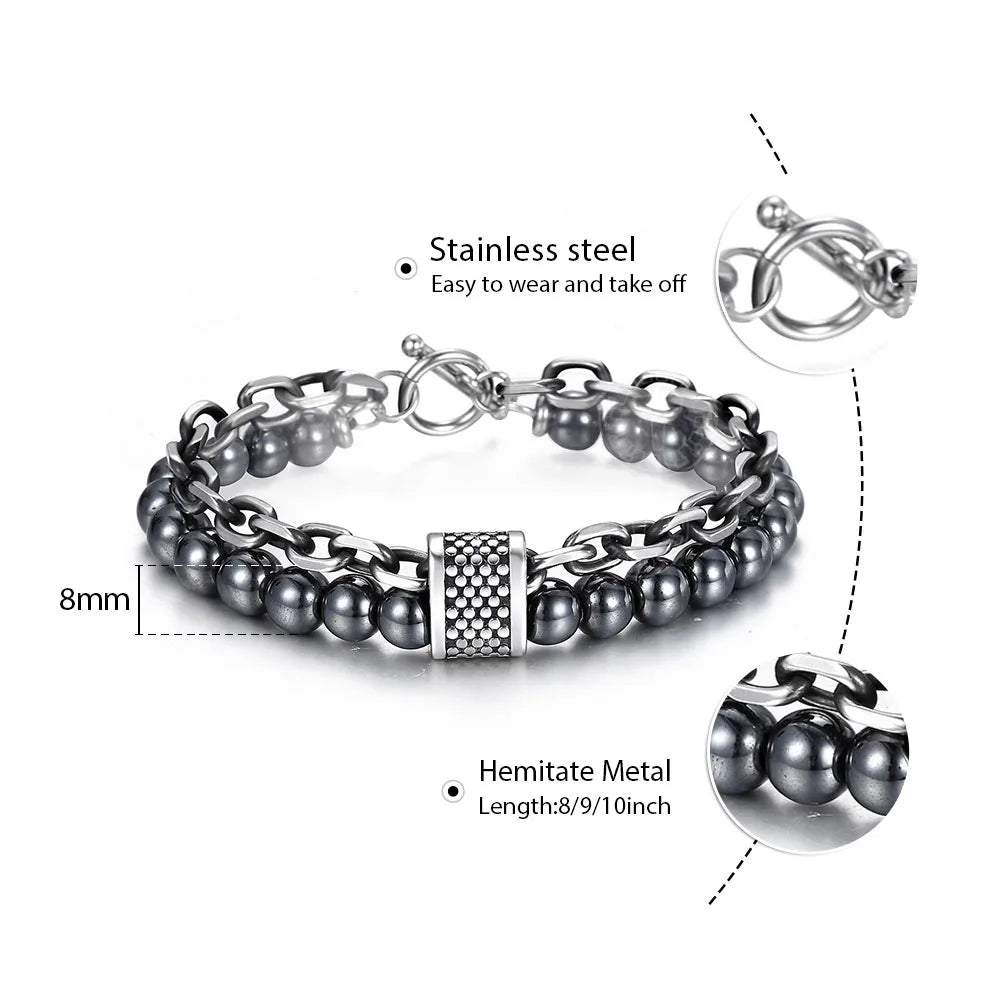Beaded Stone Bracelet
