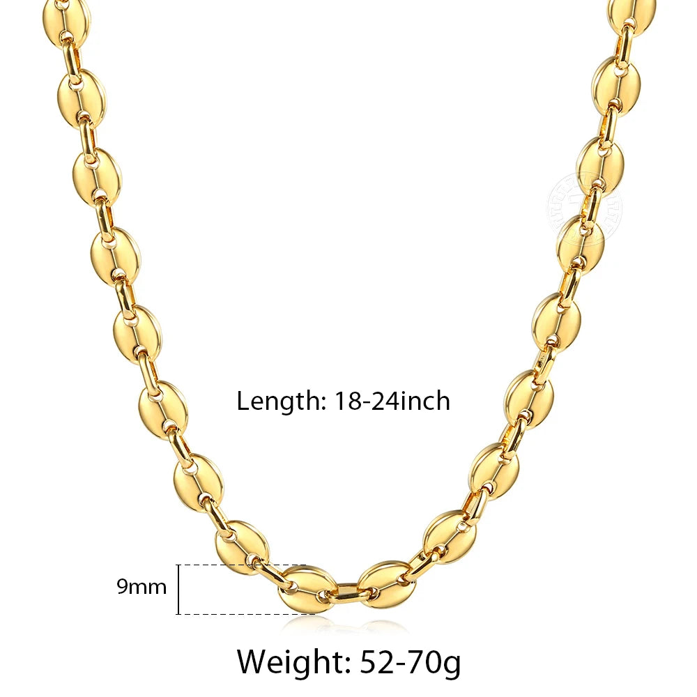 Coffee Bean Link Necklace