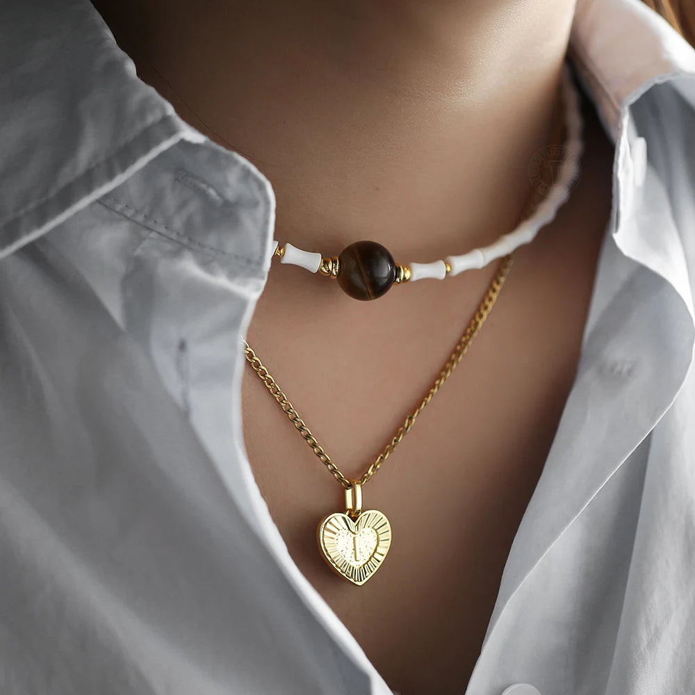 Heart Initial Necklace