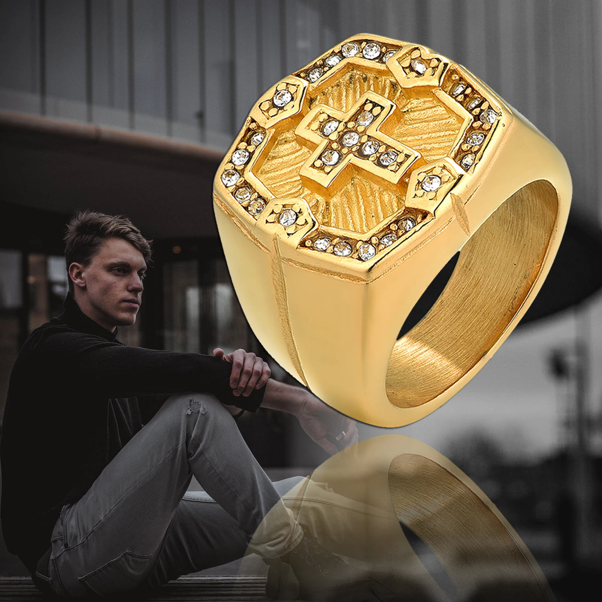 Gold Cross Ring