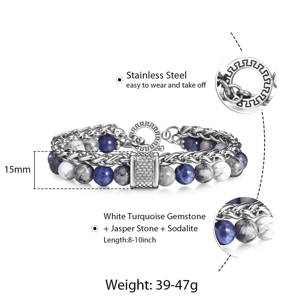Beaded Stone Bracelet