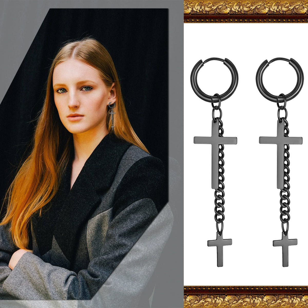 Double Cross Earrings