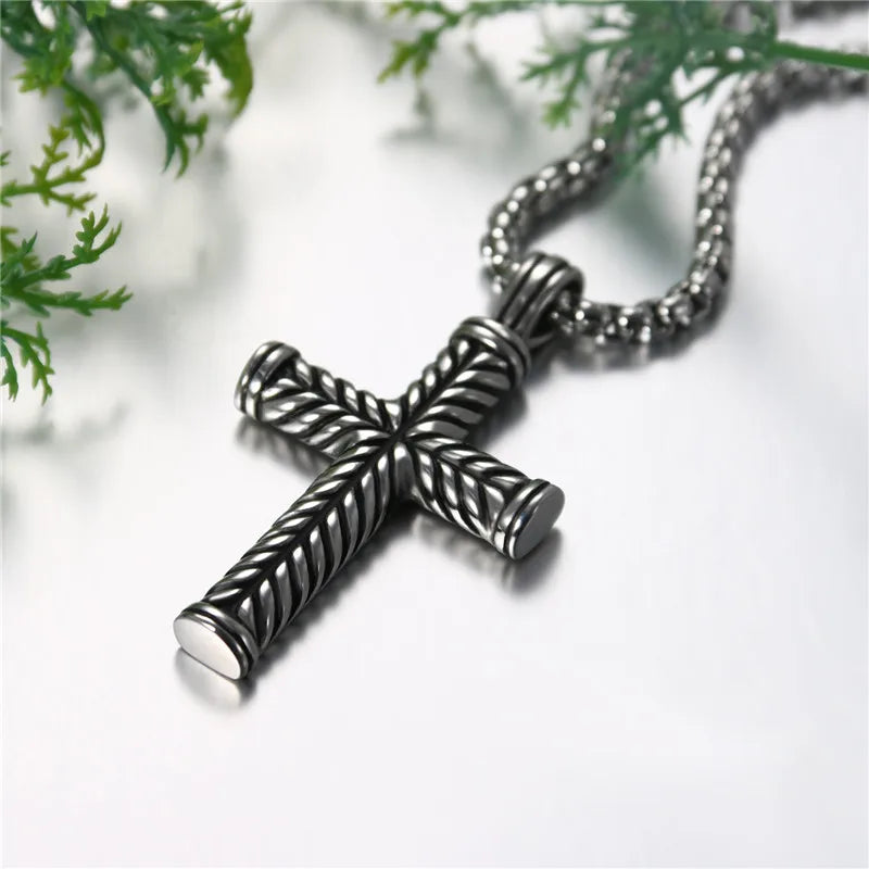 Silver Cross Link Necklace