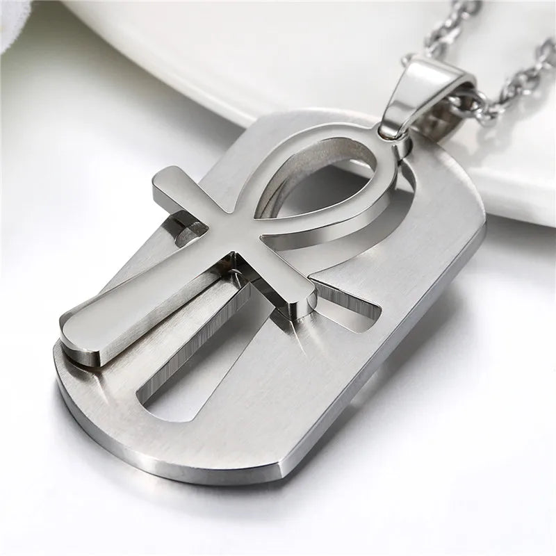 Ankh Tag Necklace