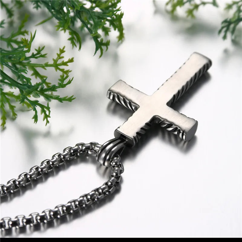 Silver Cross Link Necklace
