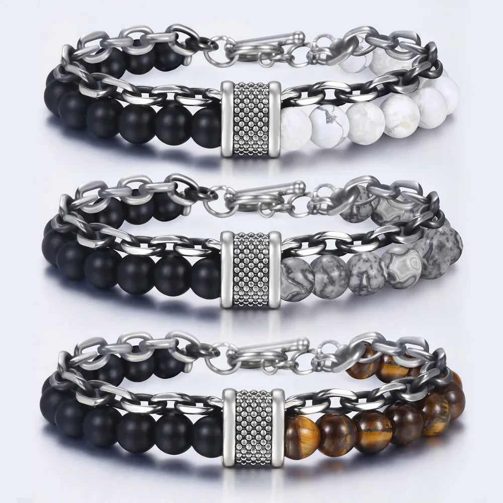 Beaded Stone Bracelet