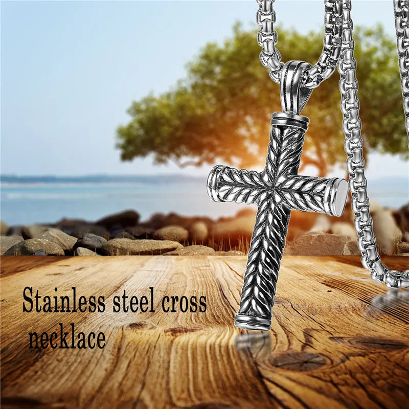 Silver Cross Link Necklace