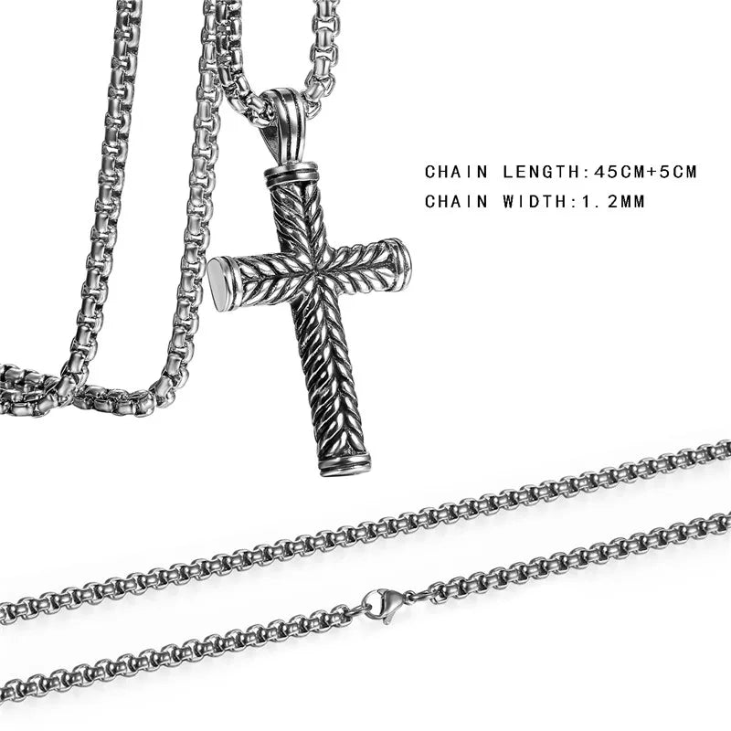 Silver Cross Link Necklace