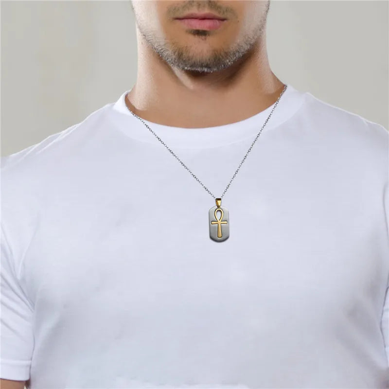 Ankh Tag Necklace