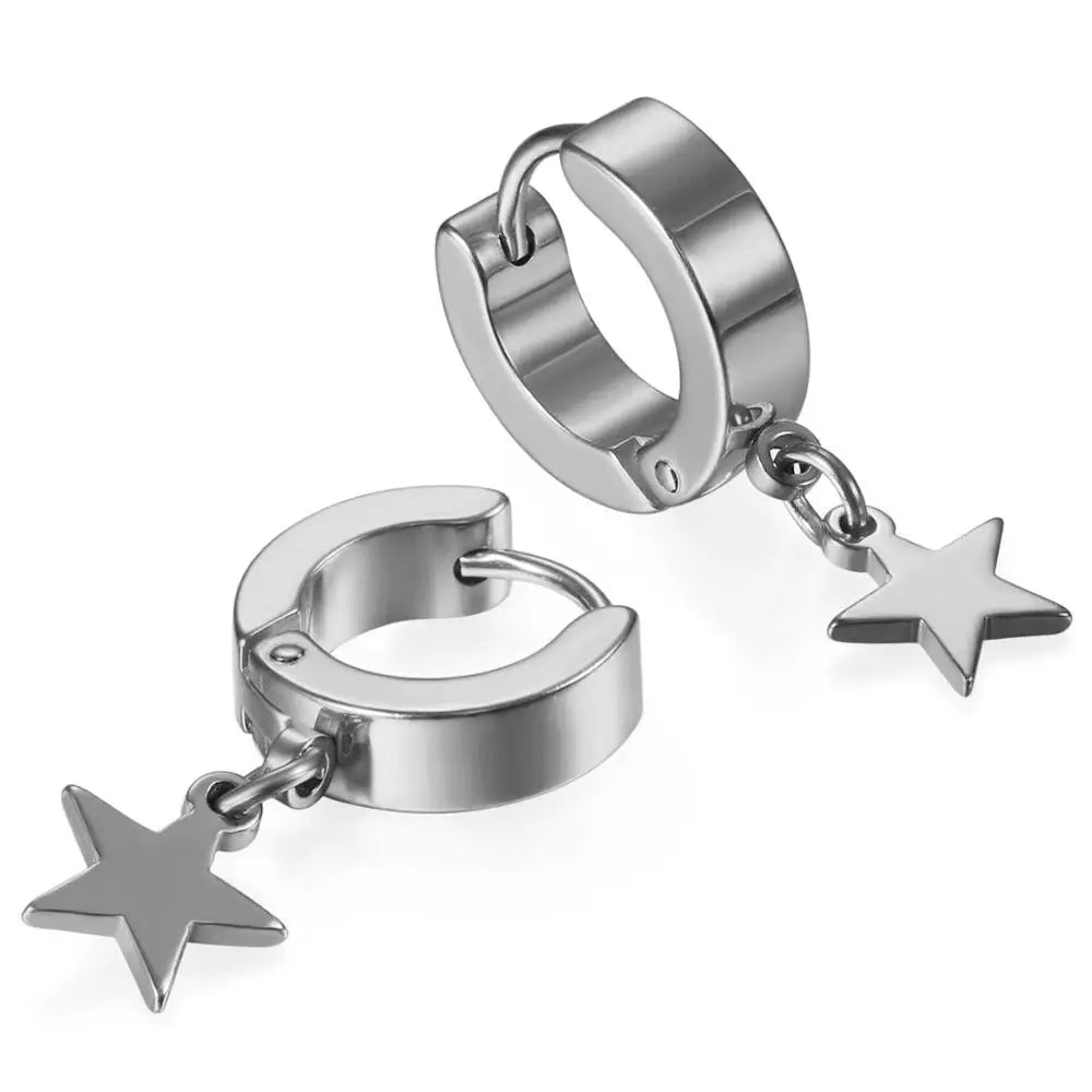 Moon Charm Hoops