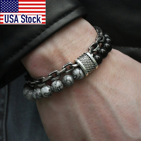 Beaded Stone Bracelet