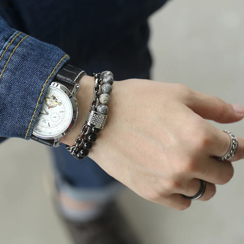 Beaded Stone Bracelet