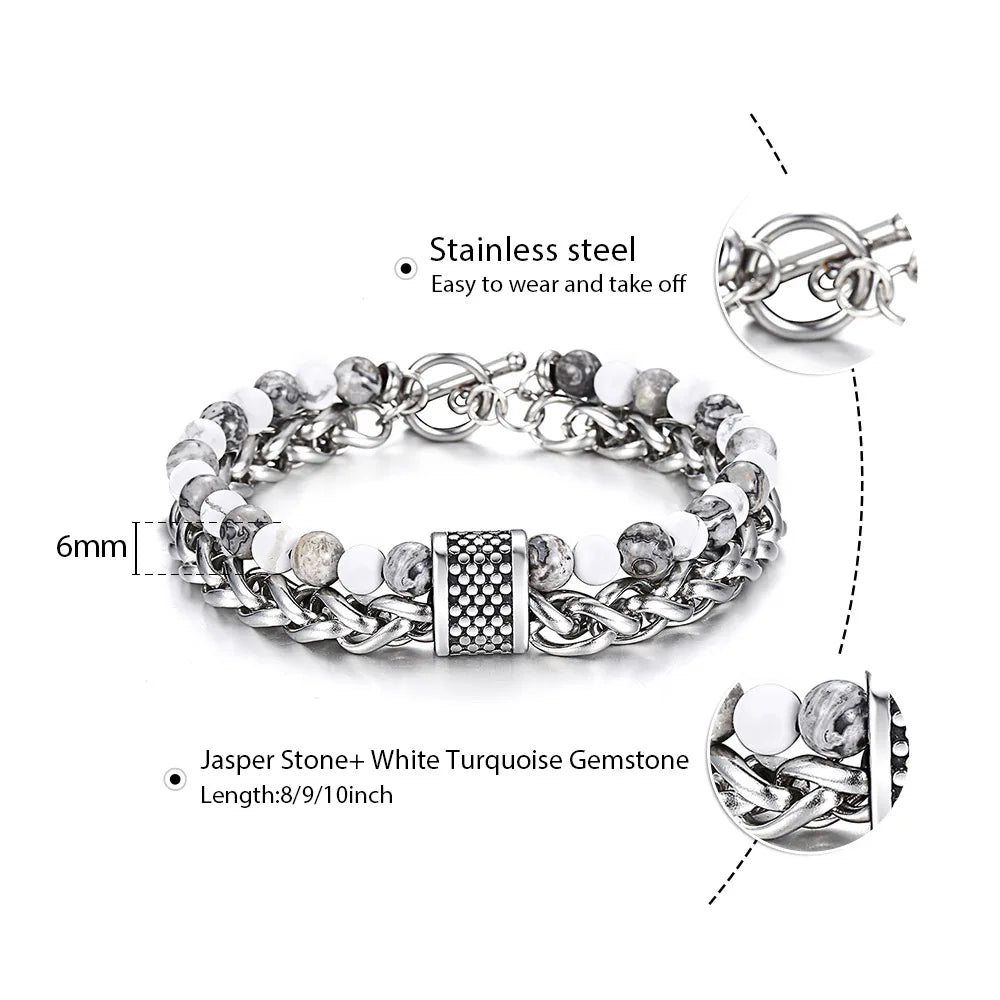 Beaded Stone Bracelet