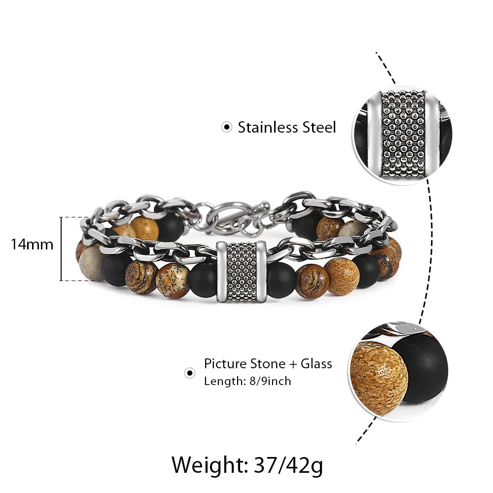 Beaded Stone Bracelet