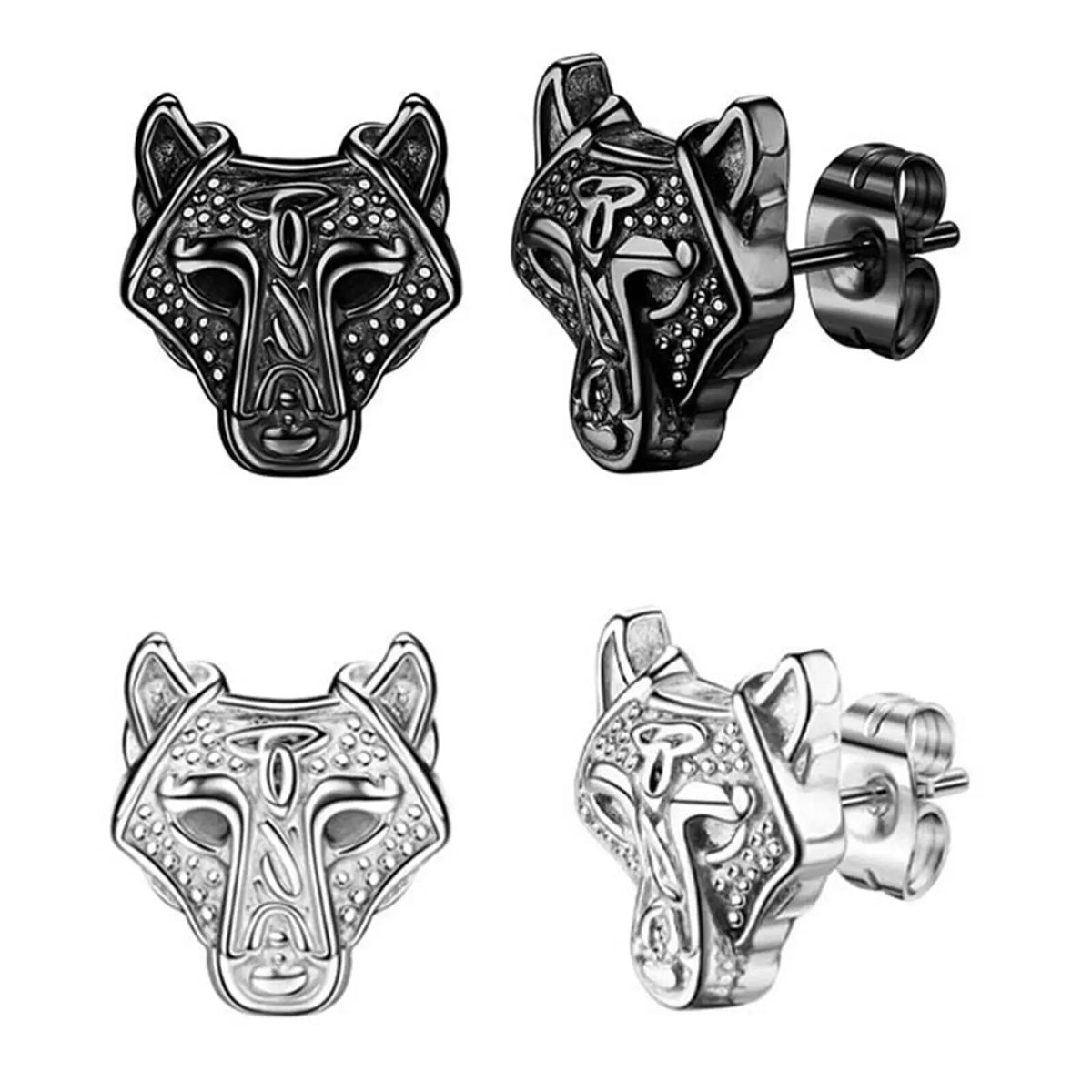 Wolf Rune Studs