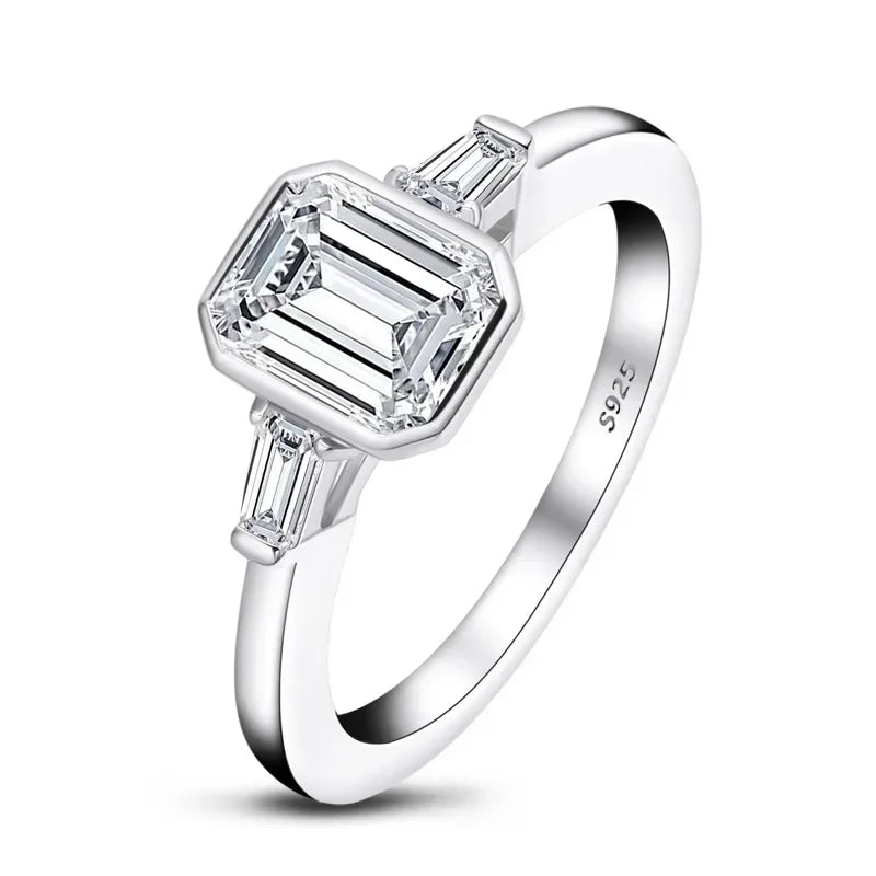 Emerald Cut Trio Ring