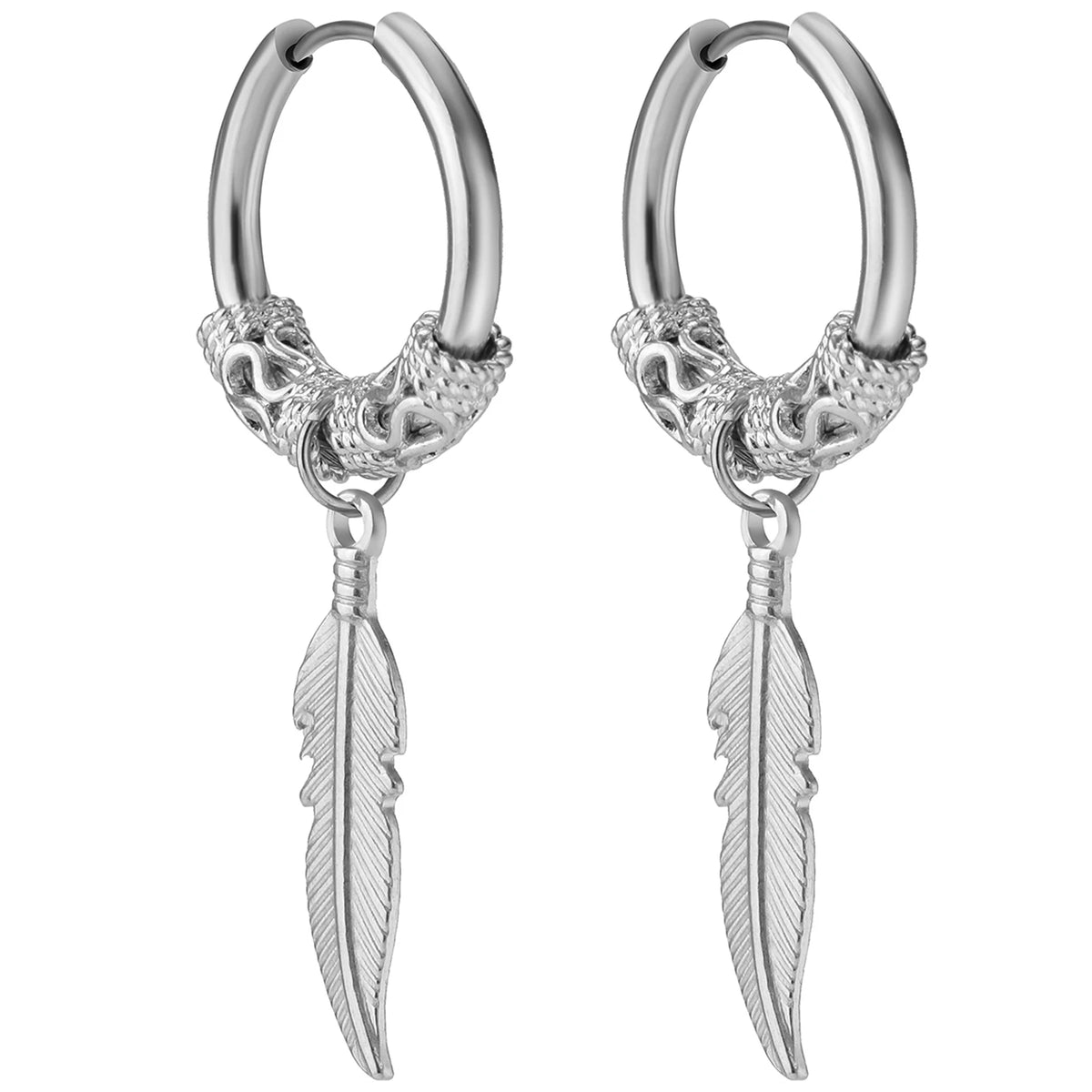 Feather Drop Hoops