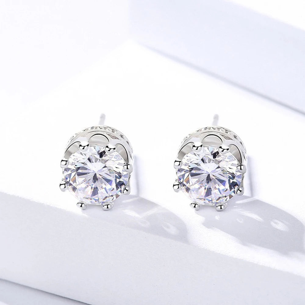 Crown Moissanite Studs