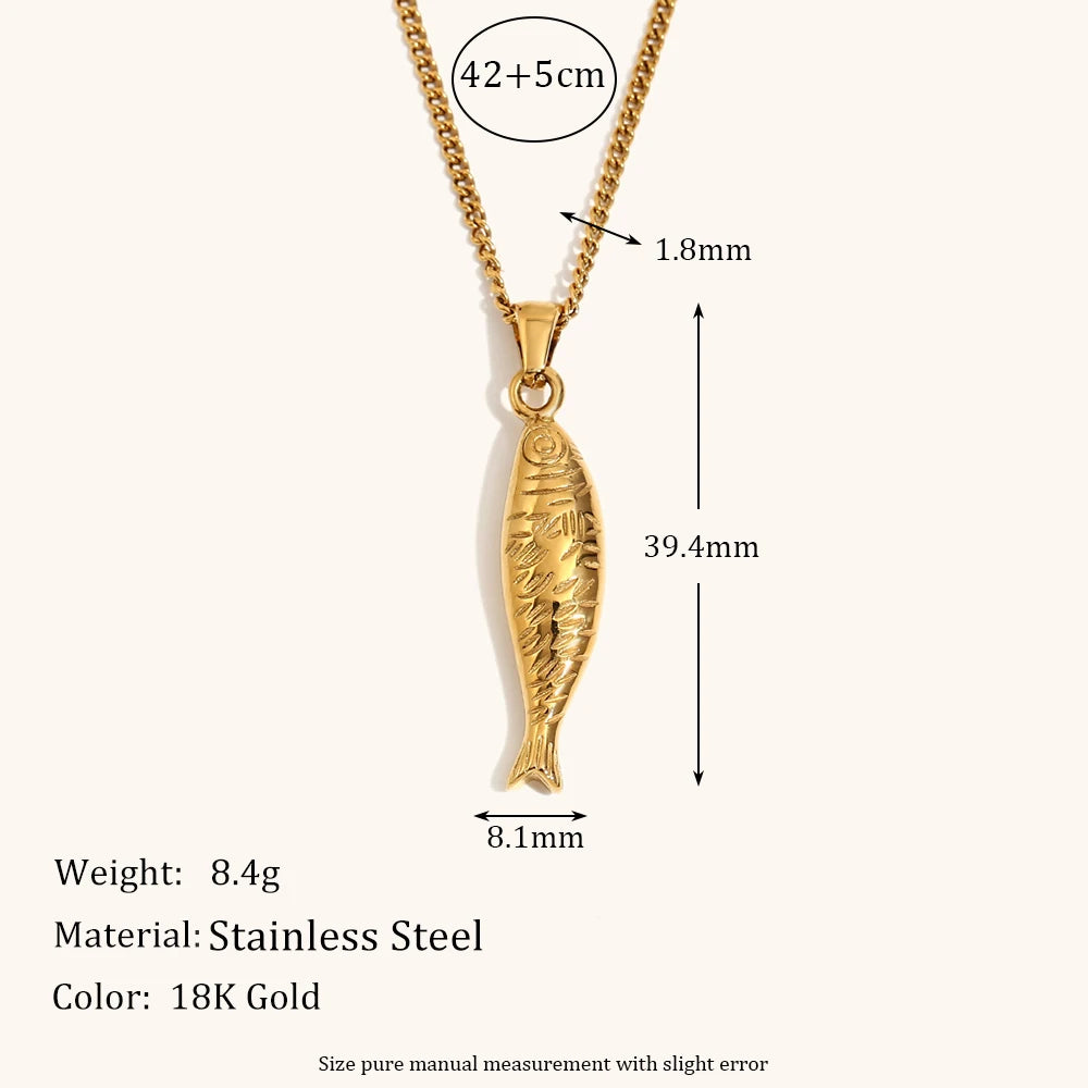 Fish Side Chain Necklace