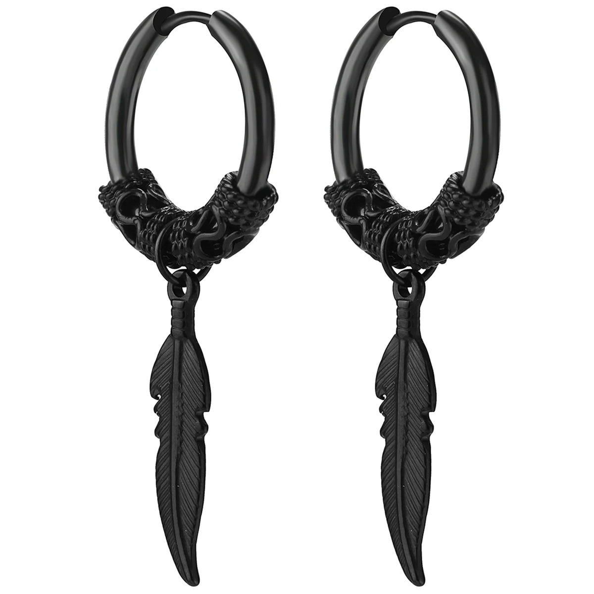 Feather Drop Hoops