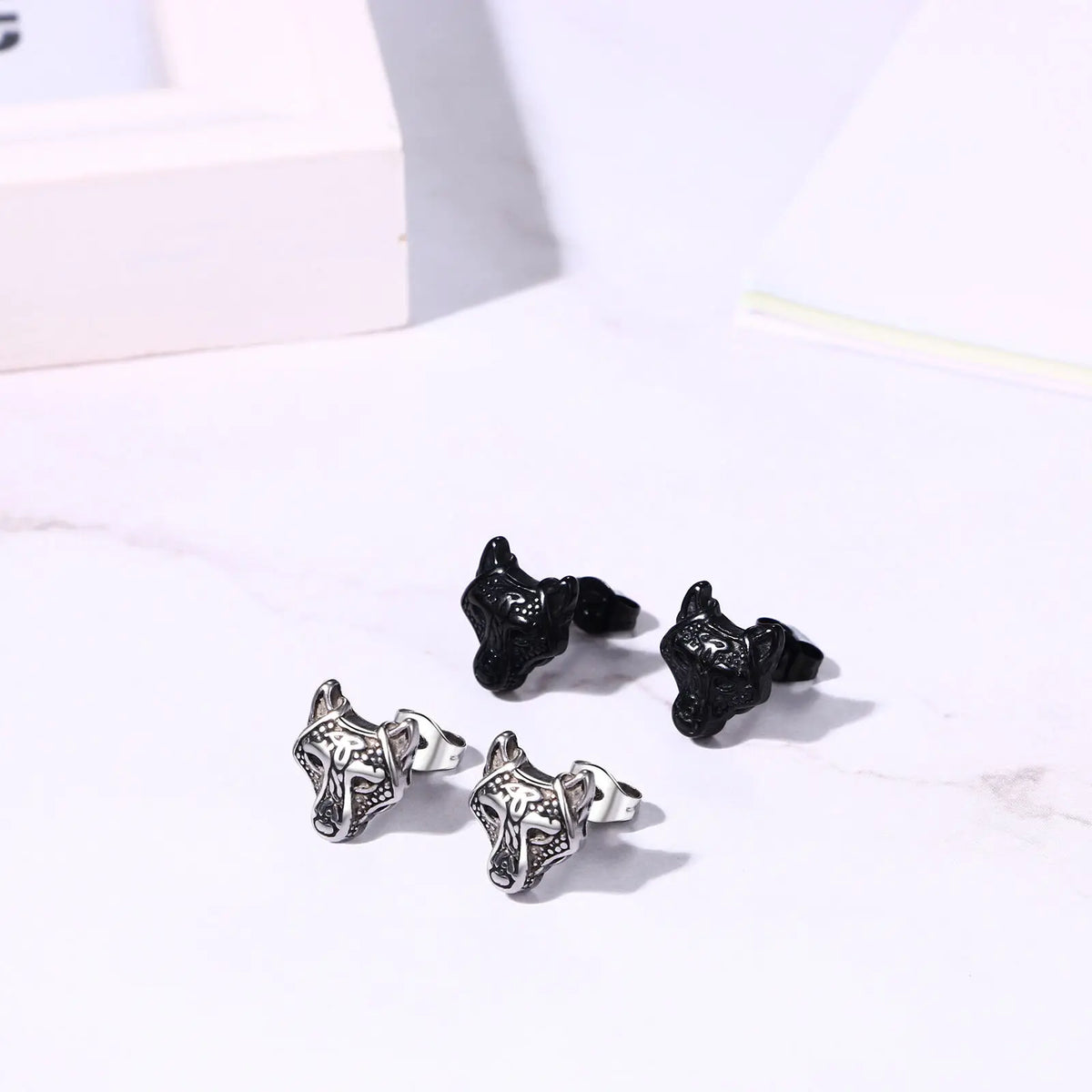 Wolf Rune Studs