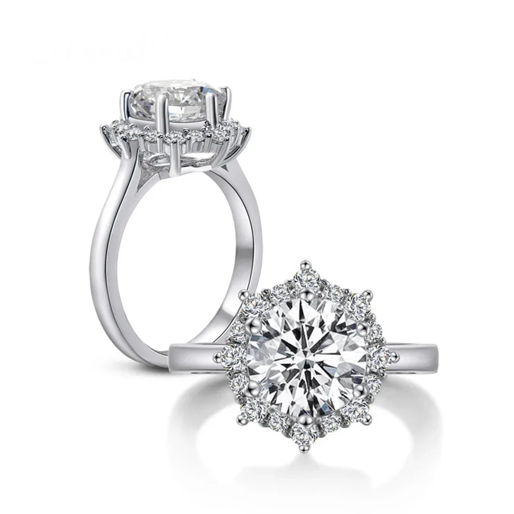 Floral Halo Moissanite Ring
