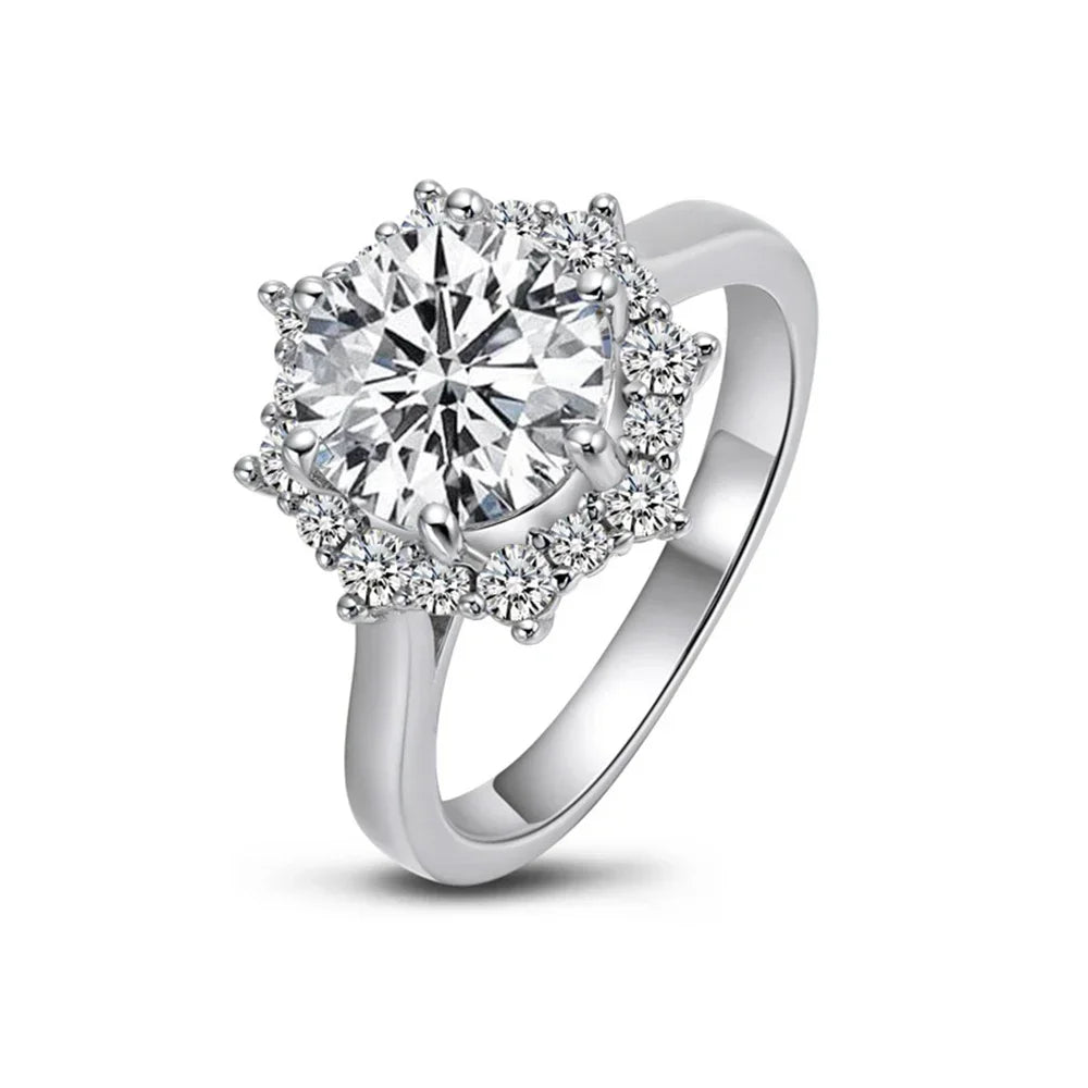 Floral Halo Moissanite Ring