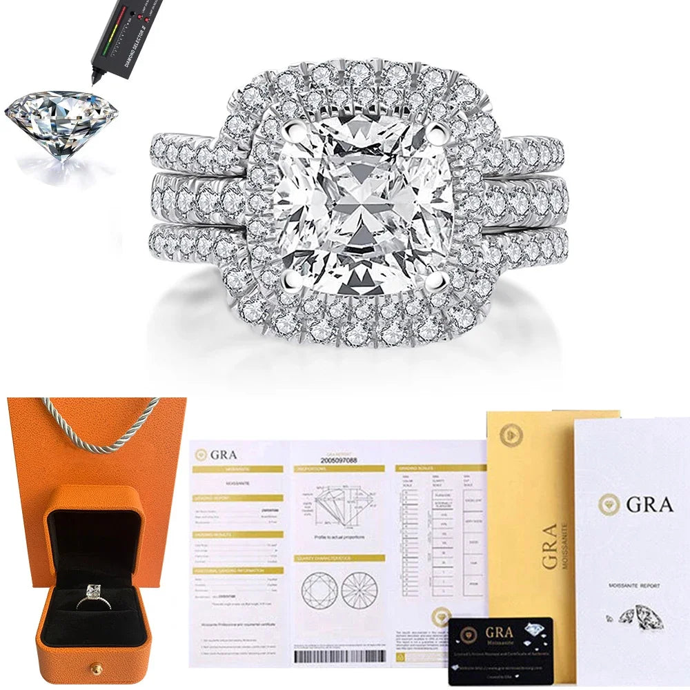 Cushion Halo Moissanite Ring