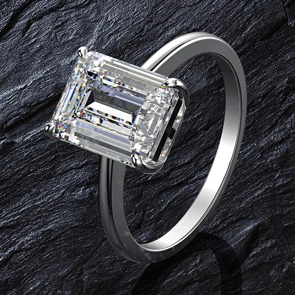 Emerald Cut Moissanite Ring