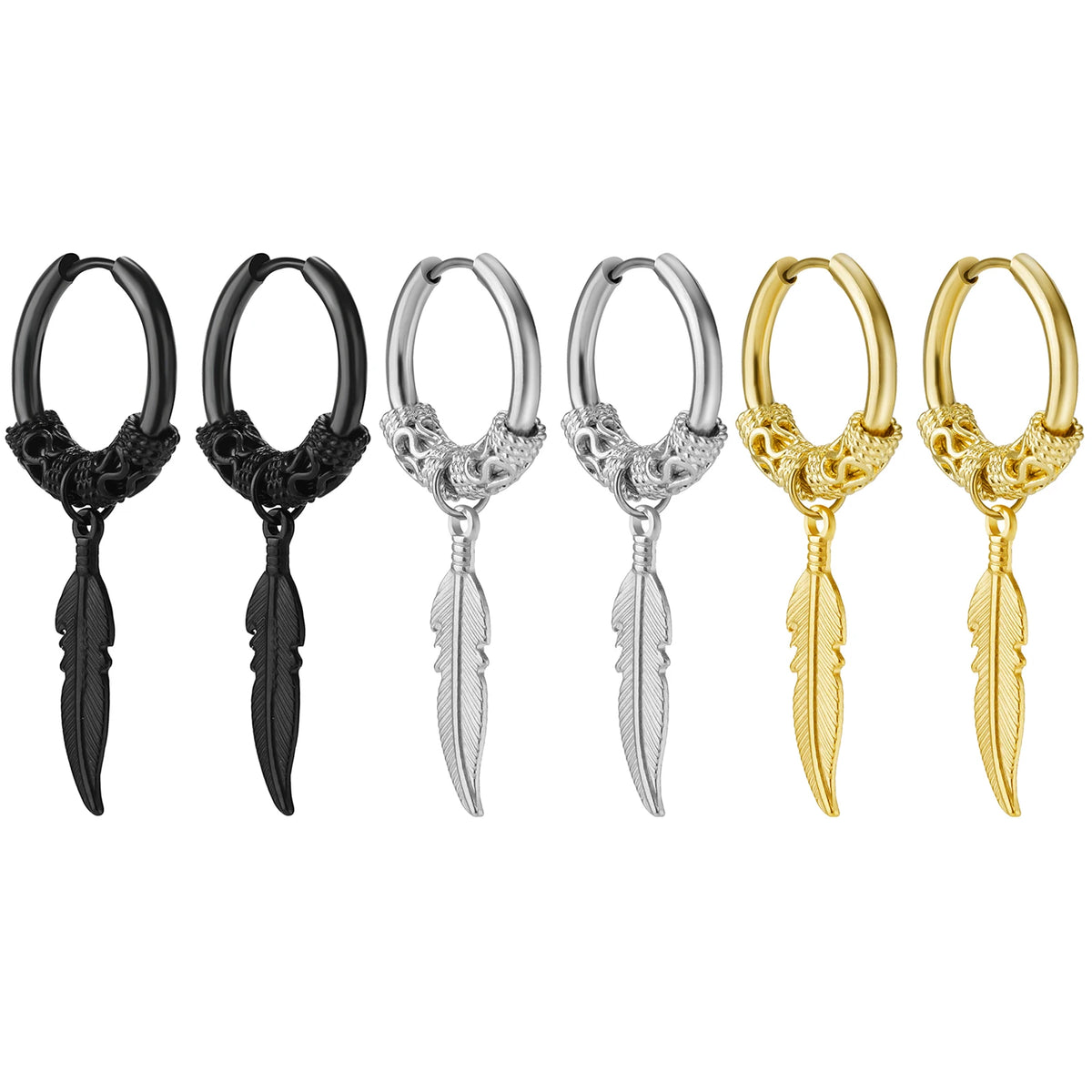 Feather Drop Hoops
