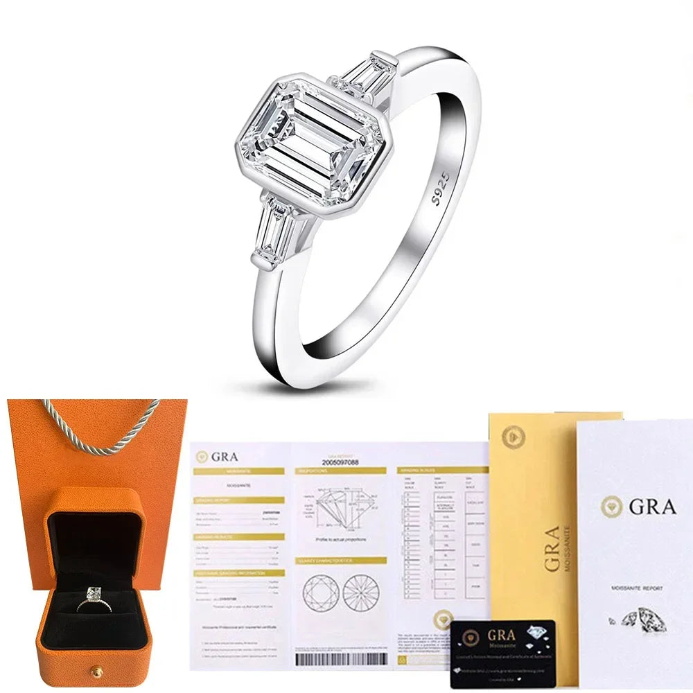 Emerald Cut Trio Ring