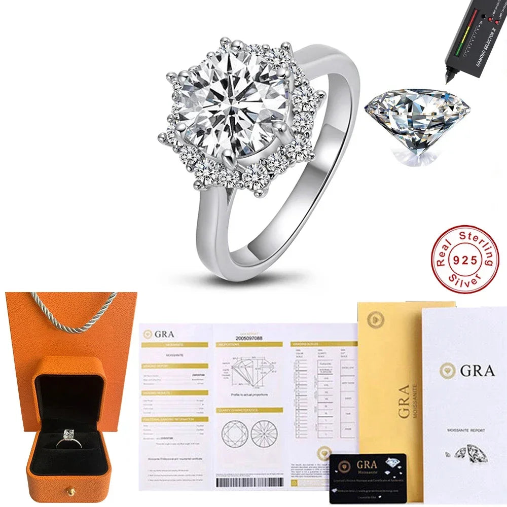 Floral Halo Moissanite Ring