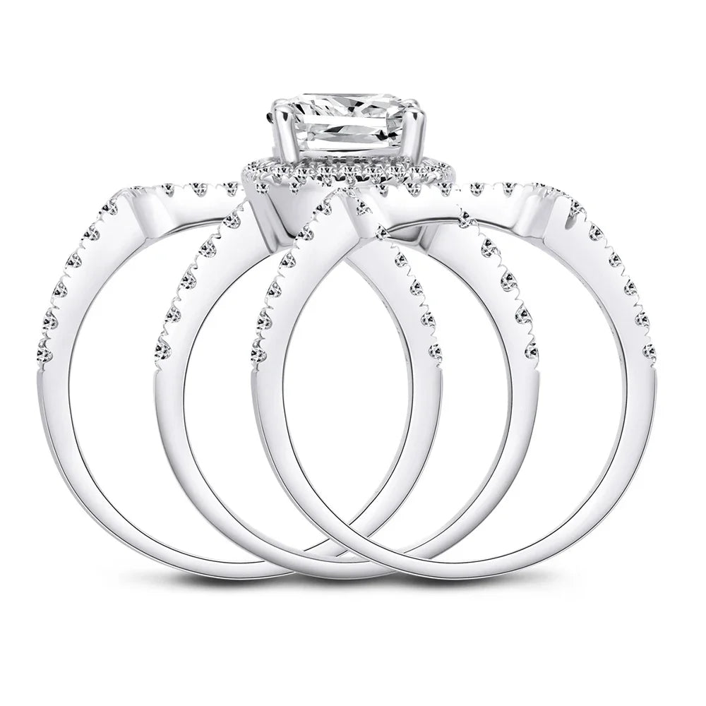 Cushion Halo Moissanite Ring