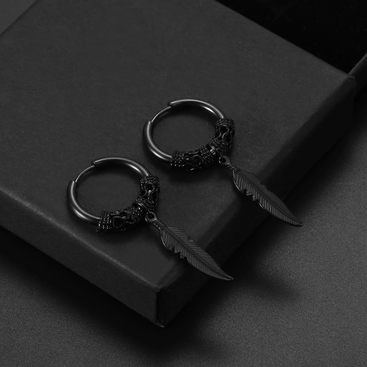 Feather Drop Hoops