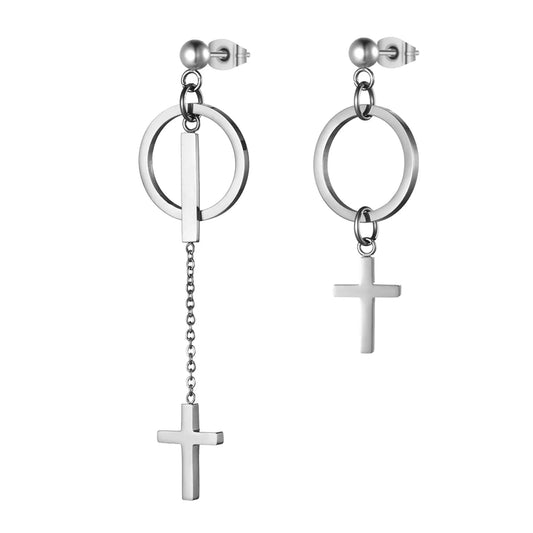 Asymmetric Cross Earrings