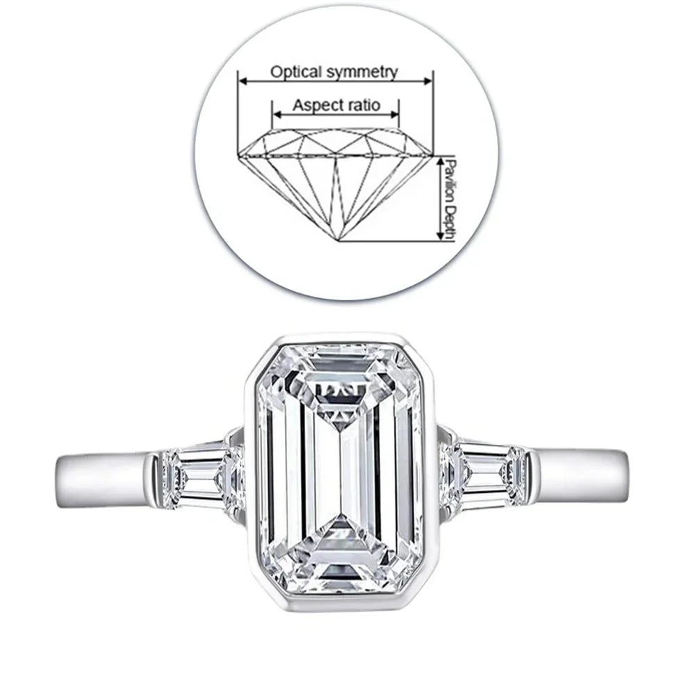 Emerald Cut Trio Ring