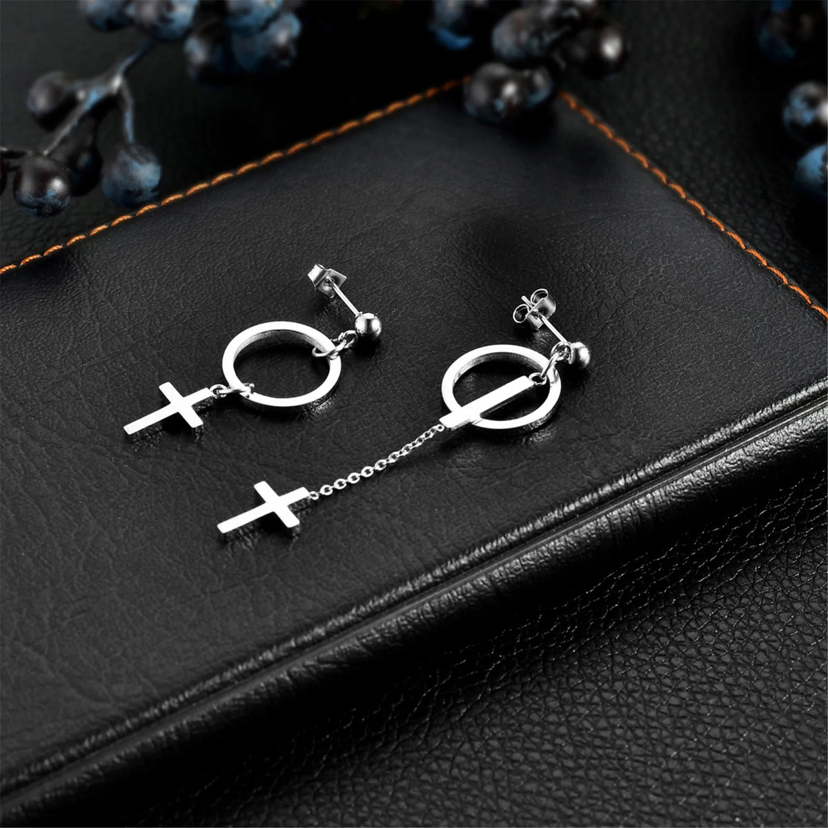 Asymmetric Cross Earrings
