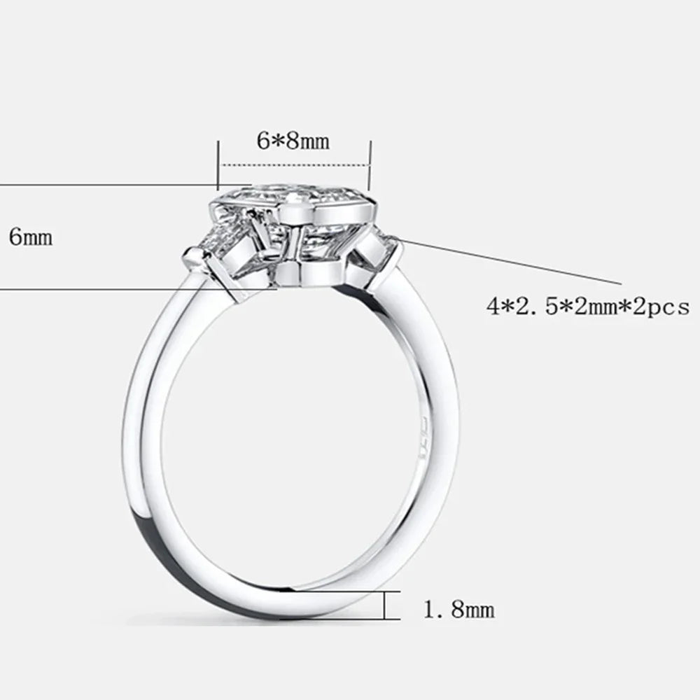 Emerald Cut Trio Ring