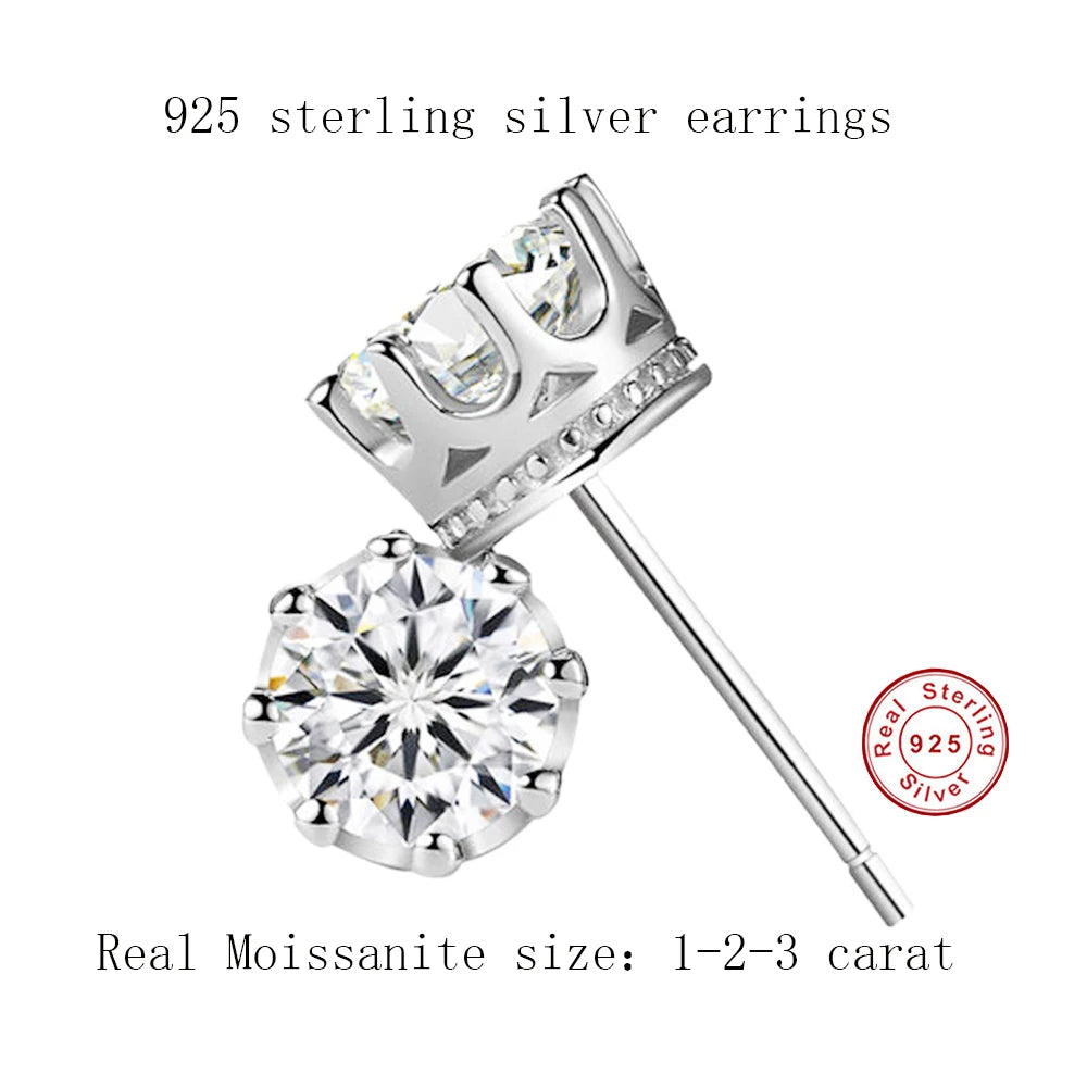 Crown Moissanite Studs