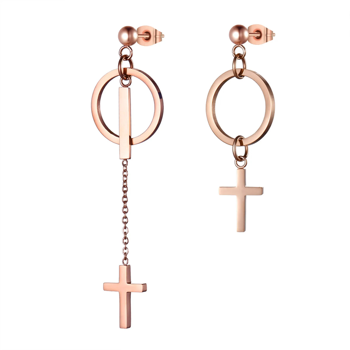 Asymmetric Cross Earrings