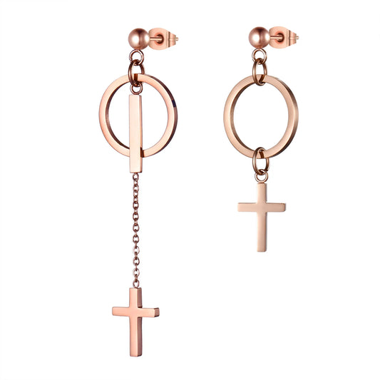 Asymmetric Cross Earrings