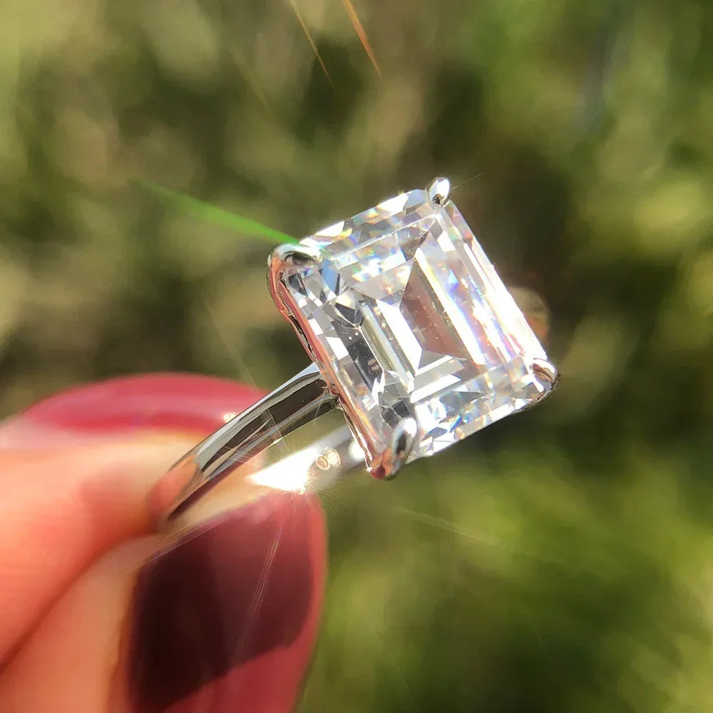 Emerald Cut Moissanite Ring