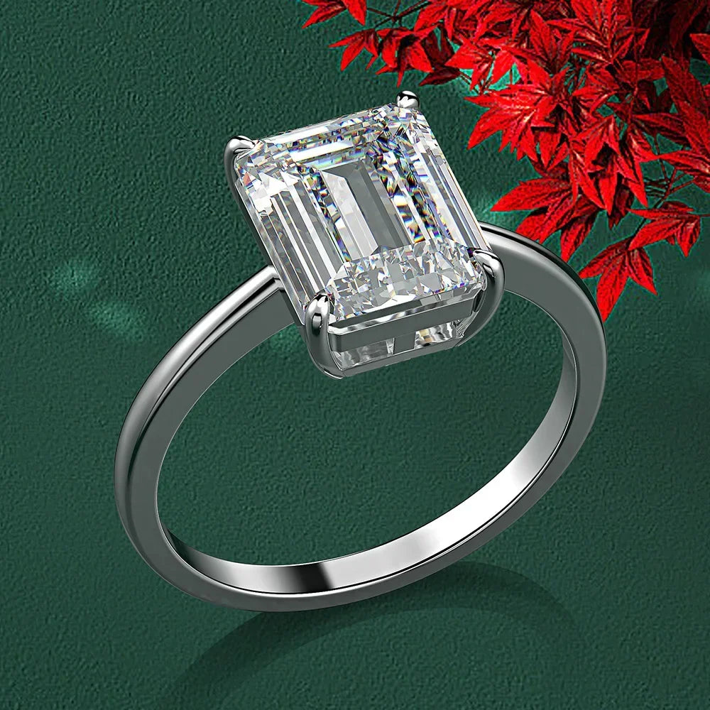 Emerald Cut Moissanite Ring