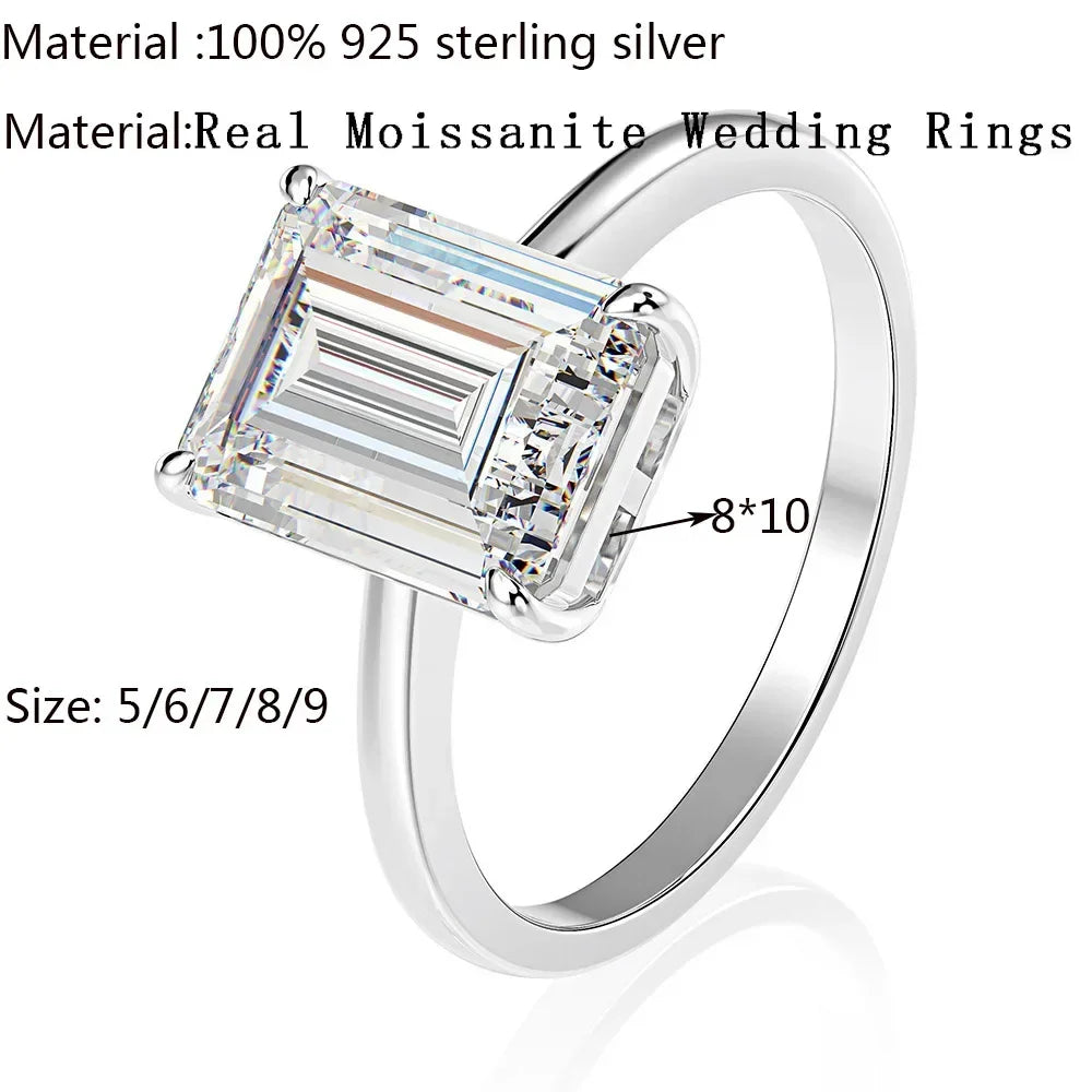 Emerald Cut Moissanite Ring