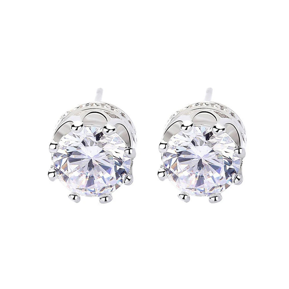Crown Moissanite Studs