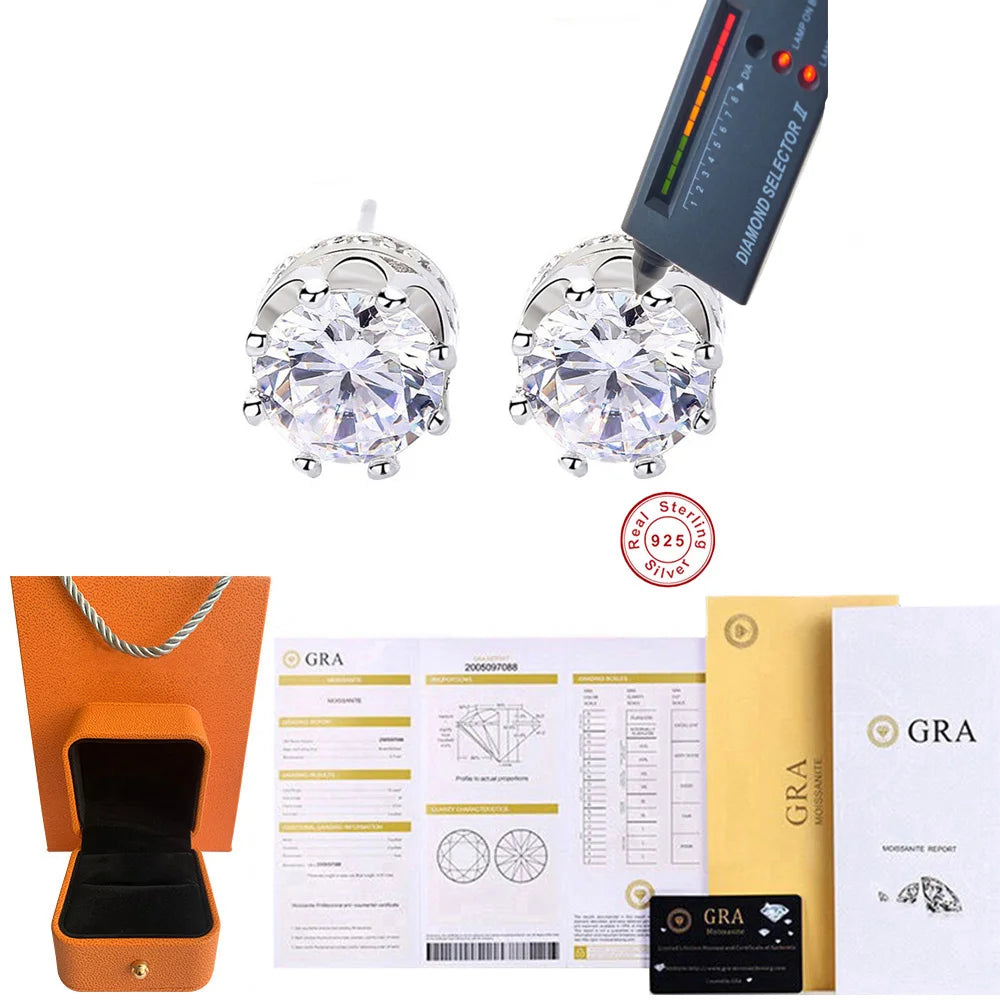 Crown Moissanite Studs
